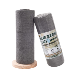 gray Premium Hand-Tearing Microfiber Cleaning Rags (20PCS Roll)