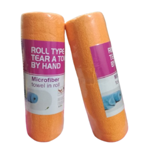 Orange Premium Hand-Tearing Microfiber Cleaning Rags (20PCS Roll)